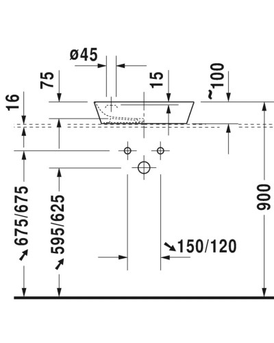 Раковина 46х46 см Duravit Cape Cod 2340460000