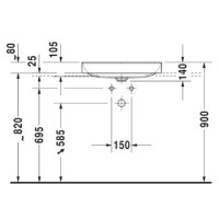 Раковина 60х34,5 см Duravit DuraSquare 2355600000