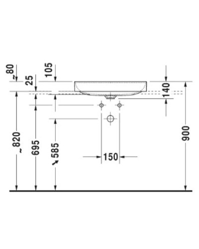 Раковина 60х34,5 см Duravit DuraSquare 2355600000