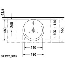 Раковина 48 см Duravit Starck 1 0446480000