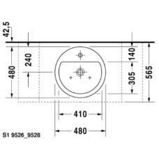 Раковина 48 см Duravit Starck 1 0446480000