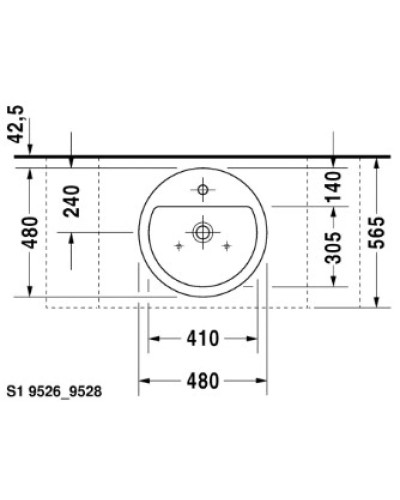 Раковина 48 см Duravit Starck 1 0446480000