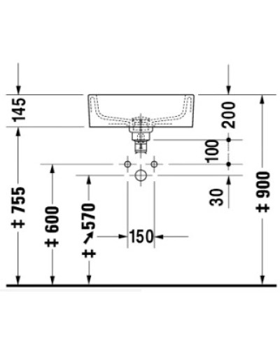 Раковина 48 см Duravit Starck 1 0446480000