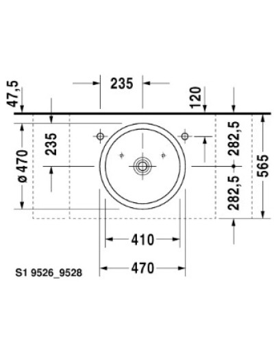 Раковина 47 см Duravit Starck 1 0386470027