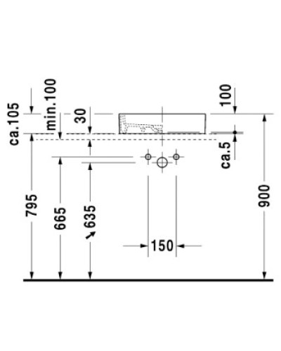 Раковина 47 см Duravit Starck 1 0386470027