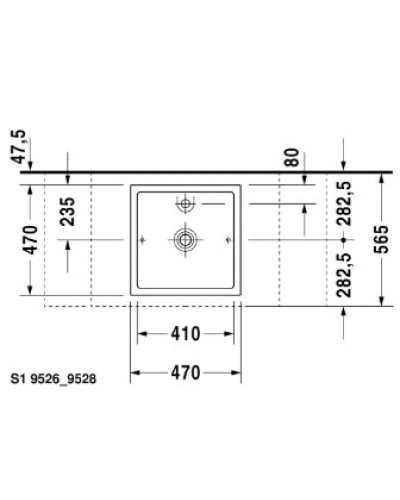 Раковина 47х47 см Duravit Starck 1 0387470027