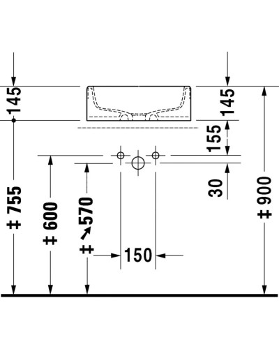 Раковина 46 см Duravit Starck 1 0445460000
