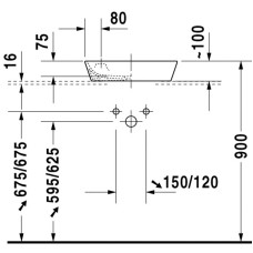 Раковина 46х46 см Duravit Starck 1 2322460000