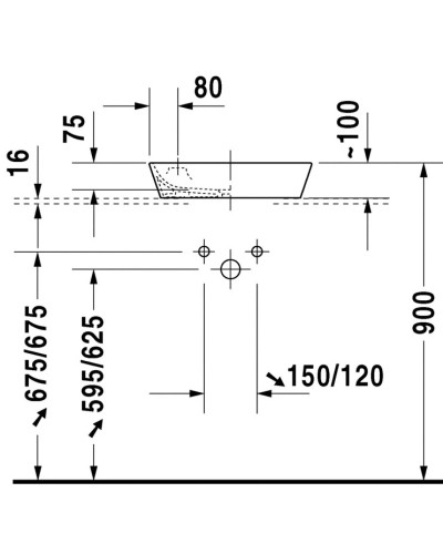 Раковина 46х46 см Duravit Starck 1 2322460000