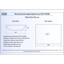 Раковина 59,5х45,5 см GID Simple N Tr4938