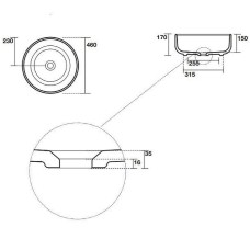Раковина-чаша Kerasan Ciotola 46 430231 Черная матовая