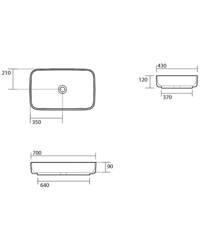 Раковина-чаша Kerasan Tribeca 70 460231 Черная матовая