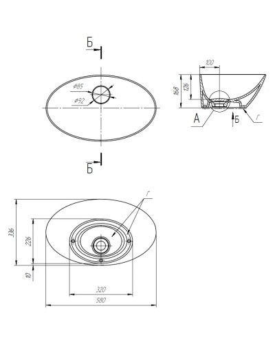 Раковина 58х33,6 см OWL 1975 Триумф 641266