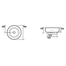 Раковина-чаша Kerasan Nolita 40 534431 Черная матовая