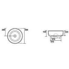 Раковина-чаша Kerasan Nolita 40 534481 Nocciola