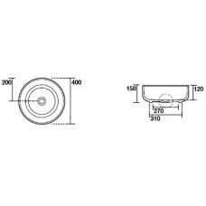 Раковина-чаша Kerasan Nolita 40 534430 Белая матовая