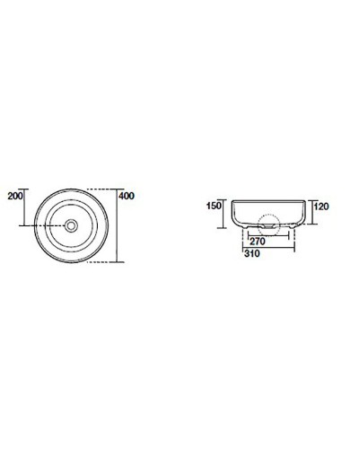 Раковина-чаша Kerasan Nolita 40 534459 Grigio matt
