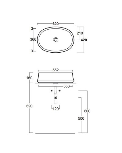 Раковина-чаша Simas Sharp 60 SH04bix0 Белая