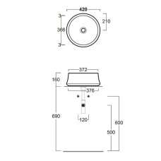 Раковина-чаша Simas Sharp 42 SH02bix0 Белая