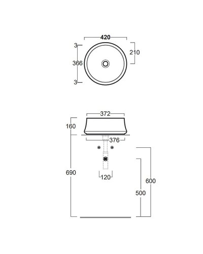 Раковина-чаша Simas Sharp 42 SH02bix0 Белая