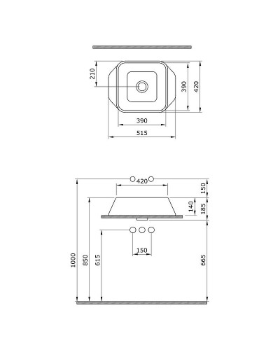 Раковина-чаша Bocchi Elba 51 1005-007-0125 Жасмин матовая