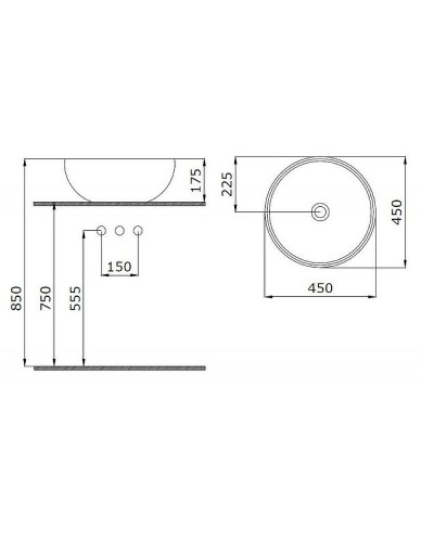 Раковина-чаша Bocchi Roma Vessel 45 1119-004-0125 Черная матовая