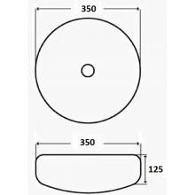Раковина 35х35 см Mira MR-3535MB