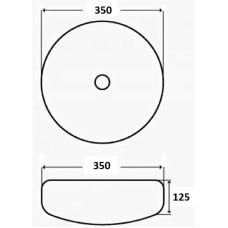 Раковина 35х35 см Mira MR-3535MB