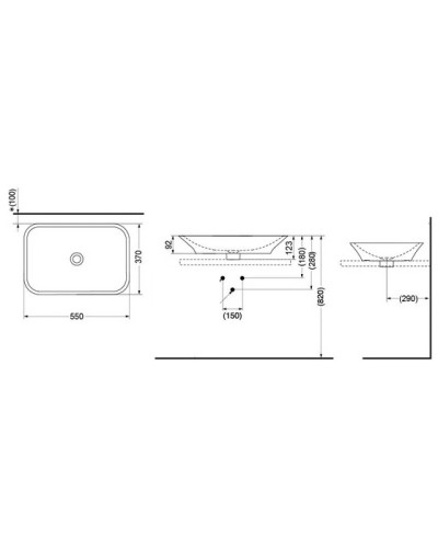 Раковина 55х37 см Toto MH LW161B#XW