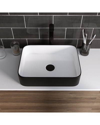 Раковина-чаша Grossman 50 GR-4043BW Белая Черная