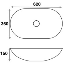 Раковина 62х36 см Mira MR-6236