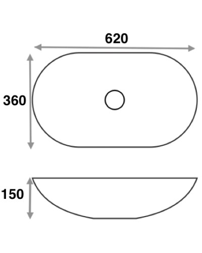 Раковина 62х36 см Mira MR-6236