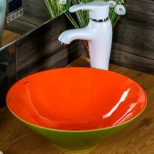 Раковина-чаша Melana 40 MLN-T-4006-B8+B3 Салатово-красная