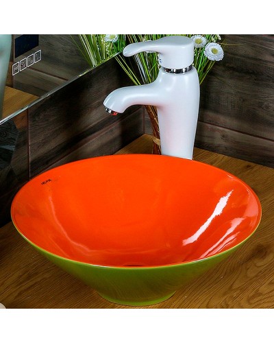 Раковина-чаша Melana 40 MLN-T-4006-B8+B3 Салатово-красная