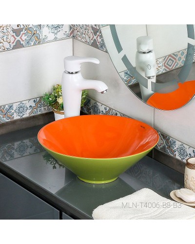Раковина-чаша Melana 40 MLN-T-4006-B8+B3 Салатово-красная