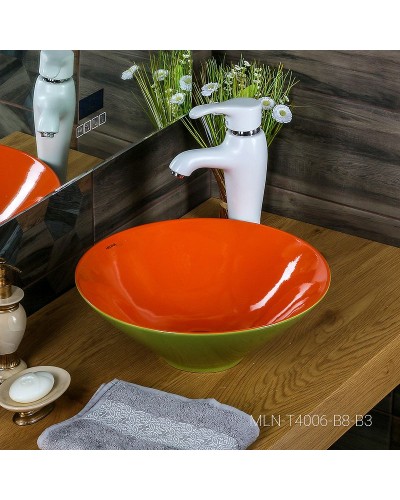 Раковина-чаша Melana 40 MLN-T-4006-B8+B3 Салатово-красная