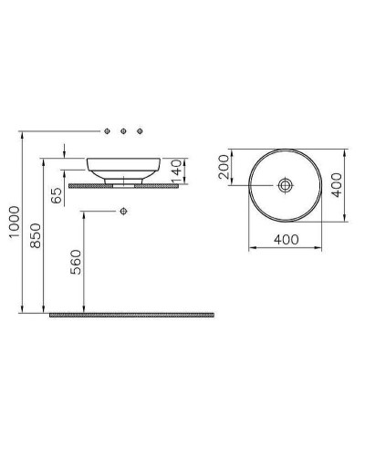 Раковина-чаша Vitra Water Jewels 40 4334B003-1361 Белая