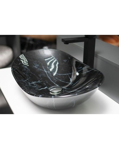 Раковина-чаша CeramaLux 60 7404BM Черный мрамор