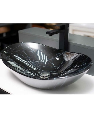 Раковина-чаша CeramaLux 60 7404BM Черный мрамор