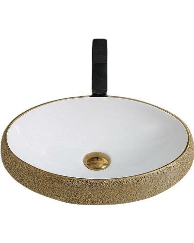 Раковина-чаша CeramaLux 49 433J Бело-золотая
