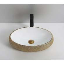 Раковина-чаша CeramaLux 49 433J Бело-золотая