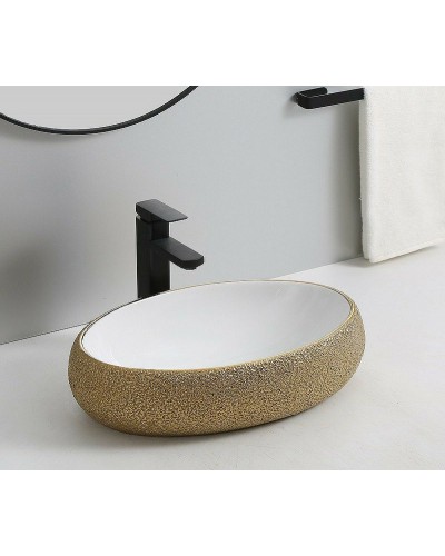 Раковина-чаша CeramaLux 49 433J Бело-золотая