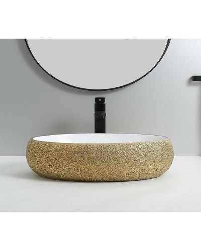 Раковина-чаша CeramaLux 49 433J Бело-золотая