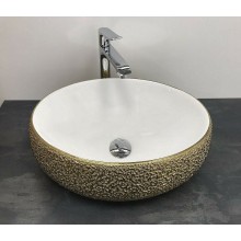 Раковина-чаша CeramaLux 49 433J Бело-золотая