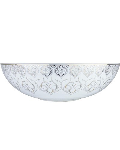 Раковина-чаша Bronze de Luxe 40 2008 Белая глянецевая с серо-золотым декором