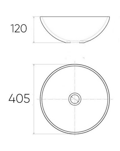 Раковина-чаша Bronze de Luxe 40 2008 Белая глянецевая с серо-золотым декором