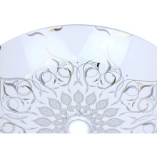 Раковина-чаша Bronze de Luxe 40 2008 Белая глянецевая с серо-золотым декором