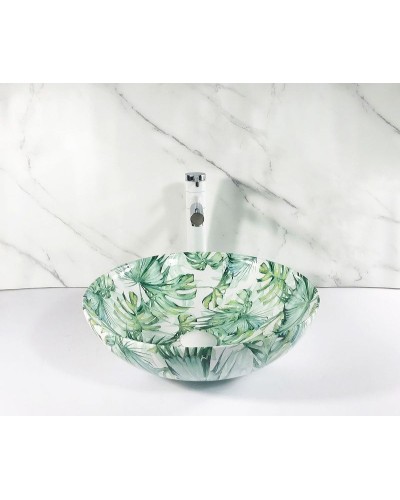Раковина-чаша Bronze de Luxe 40 3008 Белая Зеленая