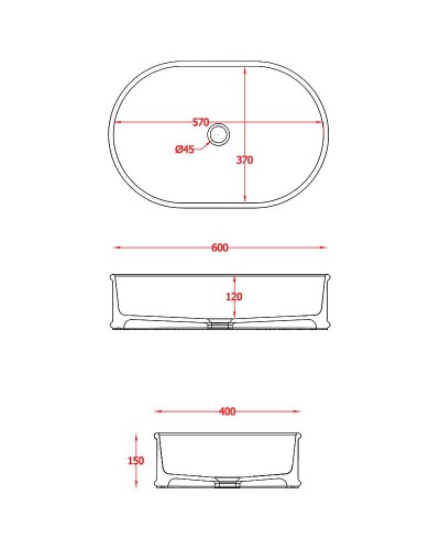 Раковина-чаша Artceram Atelier 60 ATL002 17 00 Черная матовая