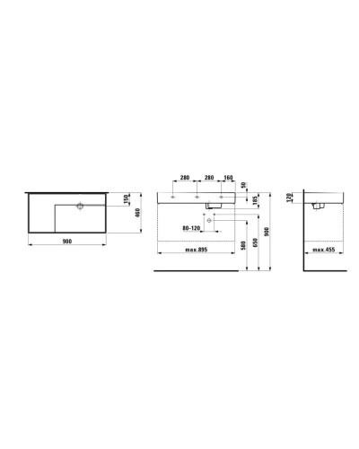 Раковина 90x46 см Laufen Kartell by Laufen 8.1033.9.000.112.1